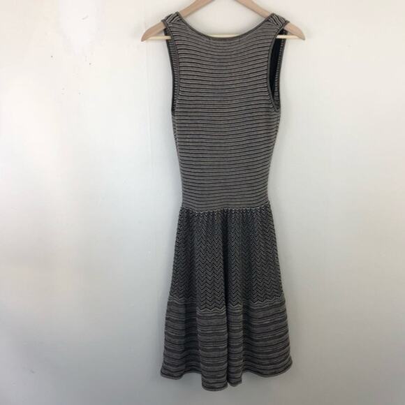 Anthropologie Knitted Knotted Test Pattern Black Silver Dress Size XS - Picture 3 of 8